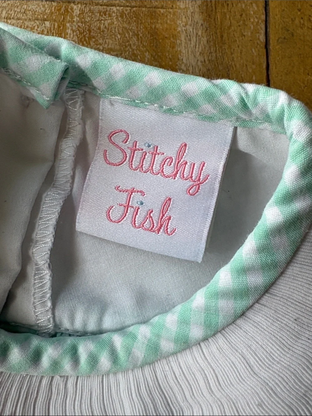 Stitchy Fish Baby Girl Smocked Romper 9m